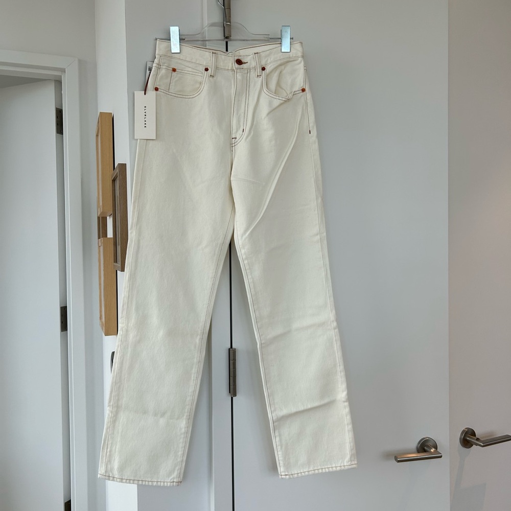 NWT SLVRLAKE London High Rise Jeans in White